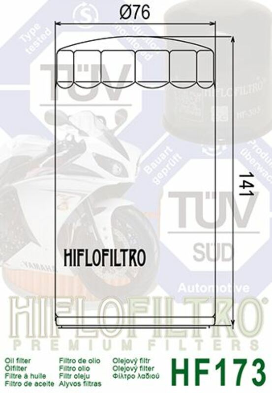 HIFLOFILTRO Oil Filter Chrome - HF173C HF173C