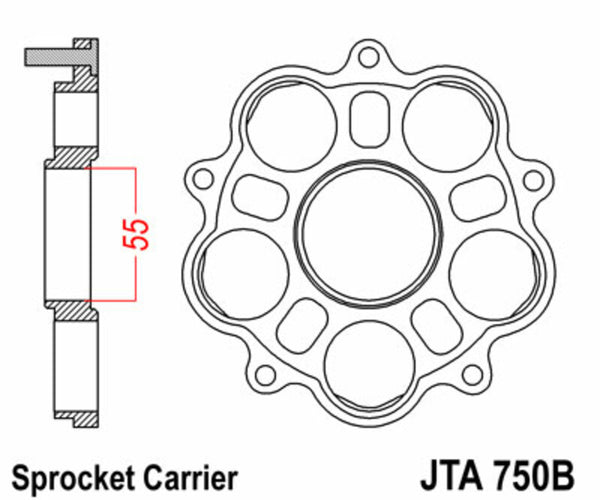 JT -Sprocks hinterer Kettenradträger - 5 Silentbloc Ducati Jta750b