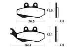 Tecnium Scooter organische Bremsbeläge - ME189 1022629