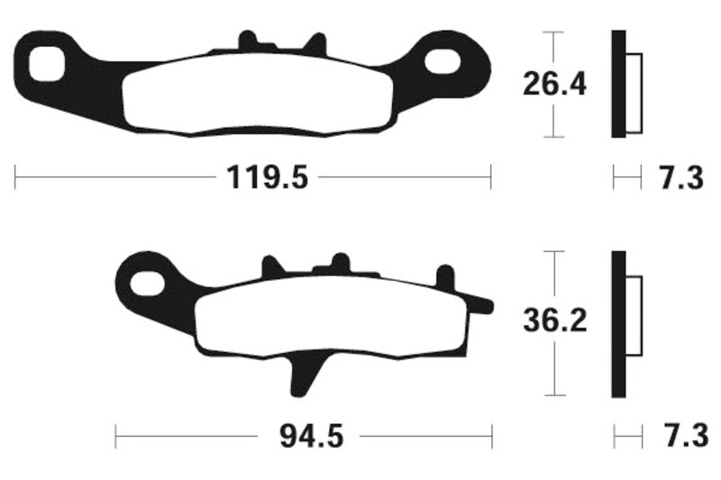 Tecnium Racing MX/ATV Sintered Metal Brake Pads - Mor226 1022962