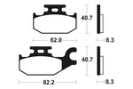 Tecnium Racing MX/ATV gesinterte Metallbremsbeläge - MOR335 1022988