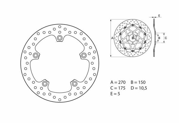 Brembo Serial Round Fixed Brake Disc 68B407G0