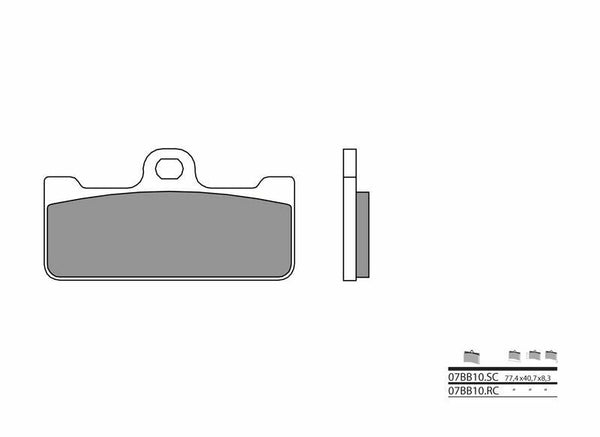 Brembo -Wettbewerb Kohlenstoffkeramikbremsbeläge - 07BB10RC 07BB10RC
