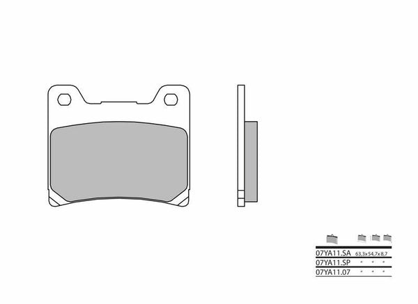 Brembo Street Sintered Metal Brake Pads - 07YA11SP 07YA11SP