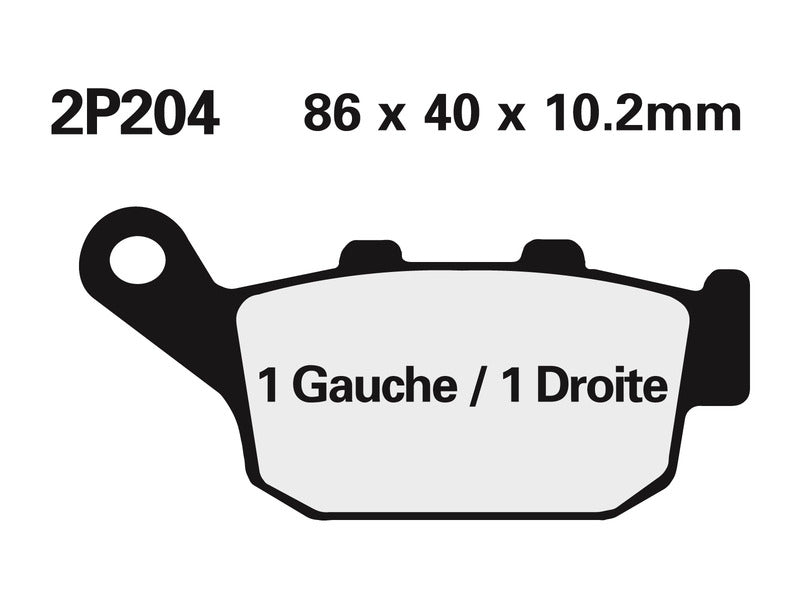 NISSIN Street Semi-Metallic Brake pads - 2P-204NS 2P-204NS