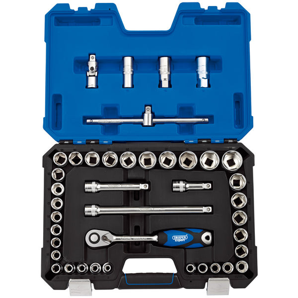 DRAPER METRIC & INCH 1/2 ”Sockets & Ratche Set (41 Pieces) 16453.0