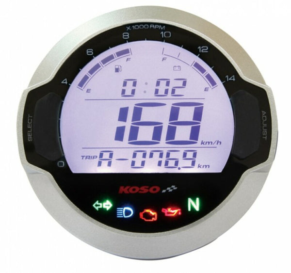 Koso D64 GP Style Universal Round Multifunktion LCD Digital Meter BB642W10