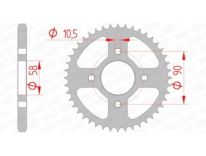 AFAM STAEL STAHRE HINTER -Kettenrad 10236 - 428