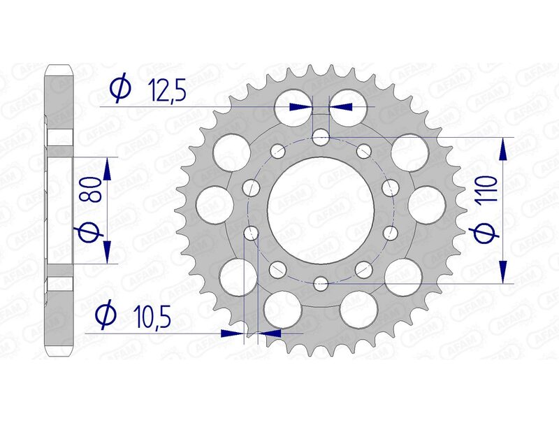 AFAM Aluminium Ultra-Leicht Hinterradkranz 11605 - 530 