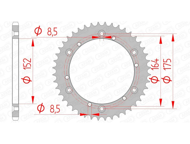 AFAM STAEL STAHRE HINTER -Kettenrad 12500 - 520