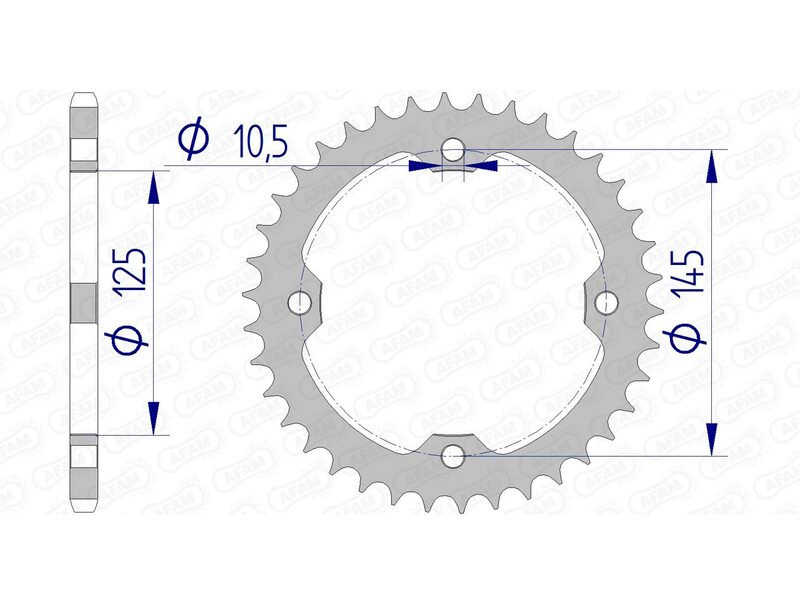 Afam Aluminium Heckradkettenrad 13407 - 520