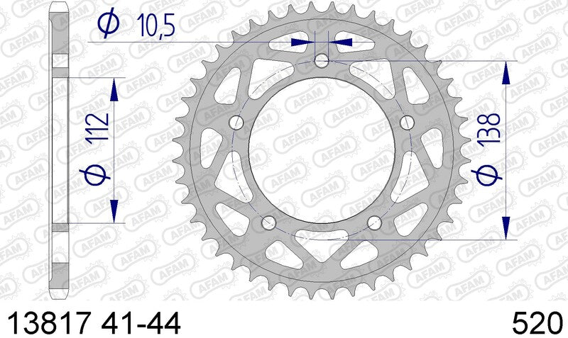 Afam Aluminium Heckradkettenrad 13817 - 520