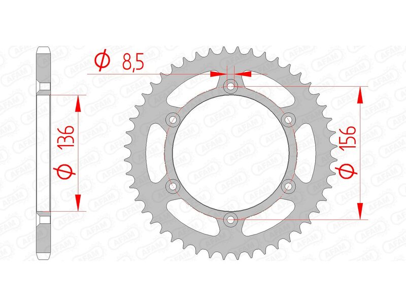 AFAM Steel Standard Rear Sprock 14206 - 520