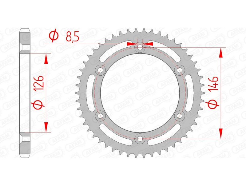 AFAM STAEL STAHRE HINTER -Kettenrad 14207 - 428