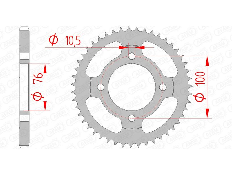 AFAM STAEL STAHRE HINTER -Kettenrad 14208 - 428