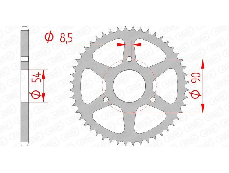 AFAM STAEL STAHRE HINTER -Kettenrad 146100 - 420