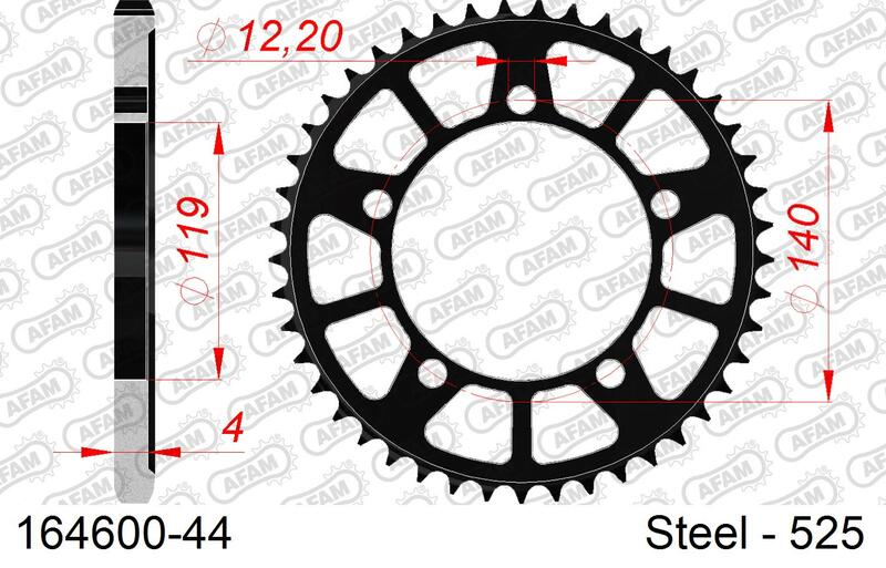 AFAM Steel Standard Rear Sprock 164600 - 525