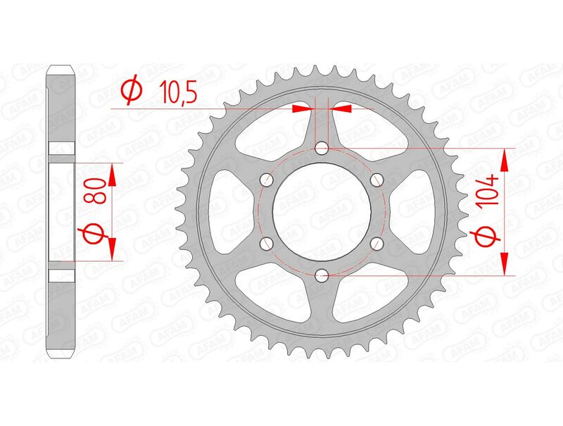 Afam steel standard rear spoken 16604 - 530