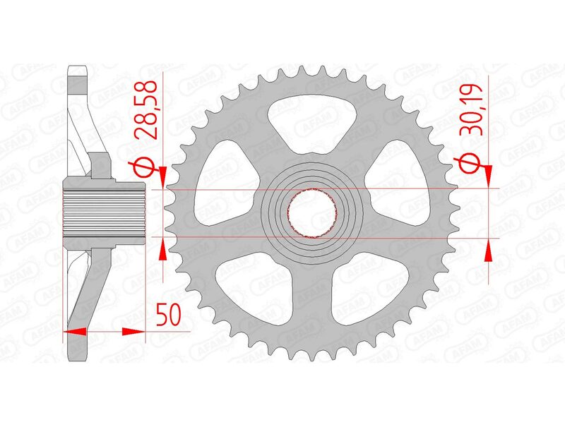 AFAM Steel Standard Heck -Kettenrad 35100 - 415