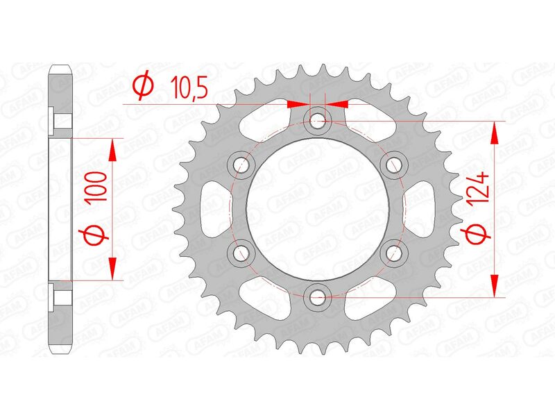 AFAM STAEL STAHRE HINTER -Kettenrad 50609 - 525