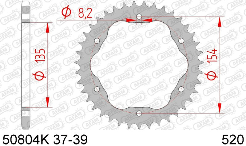 Afam Steel Standard Heckspropet 50804K - 520 - benötigt einen AFAM -Hinterspropet -Träger von Afam