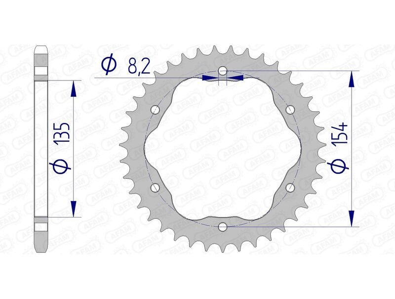 AFAM aluminum ultralight hard anodized rear sprocket 51804 - 520 - Requires an afam rear sprock carrier