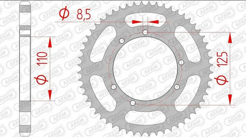 AFAM Stahl Standard Hinterradzahnrad 59104 - 428 