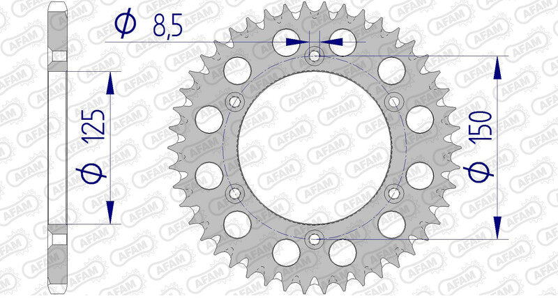 Afam Aluminium Ultra-Licht selbstverpackte Reah-Kettenrad 72304-520