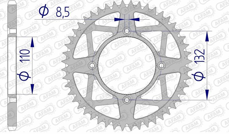 Afam Aluminium Ultra-Licht selbstverpackte Reah-Kettenrad 72306-520