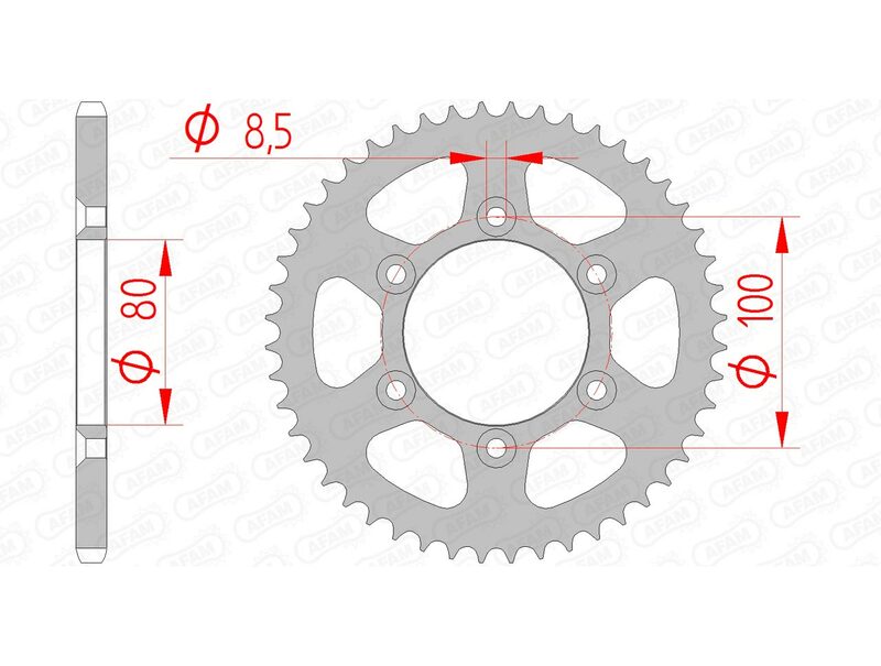 AFAM Steel Standard Rear Sprock 80103 - 420