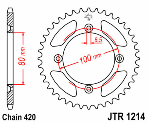 JT -Sprock -Stahlstandard -Hinterrad 1214 - 420 JTR1214.46