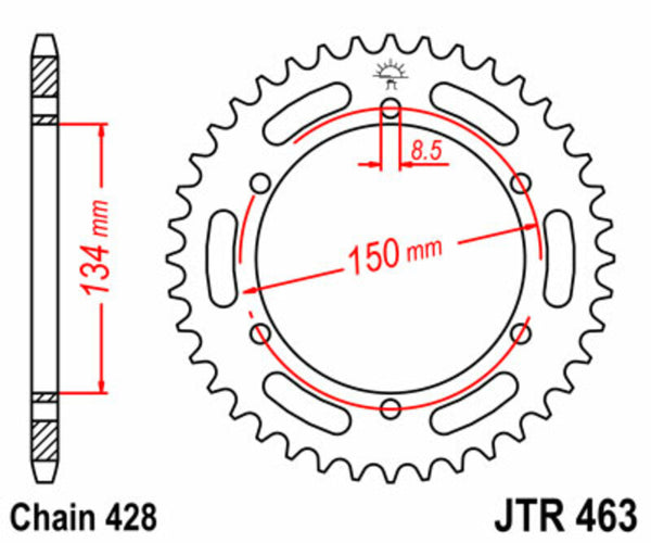JT Sprock's Steel Standard Rear Sprock 463 - 428 JTR463.50