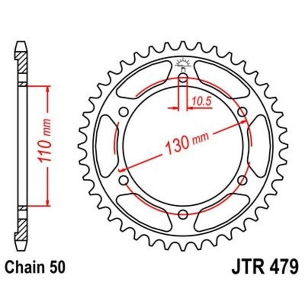 JT -Sprocks Zink -Standard -Heckrad 479 - 530 JTR479.46ZBK