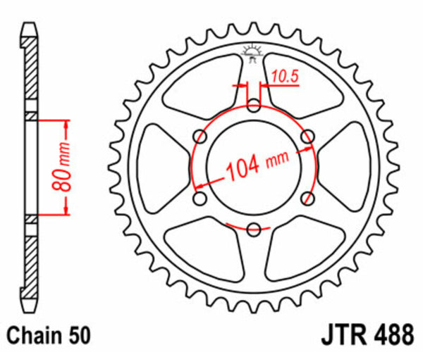 JT -Sprock -Stahlstandard -Heckrad 488 - 530 JTR488.45