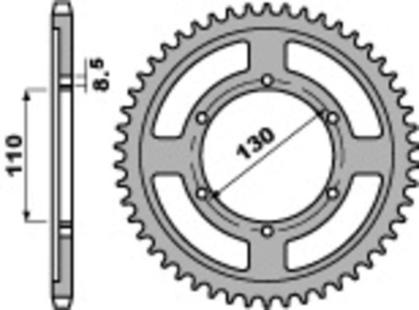 PBR Standard C45 Stahlrücken Spoket 4372 - 428 4372 46 C45