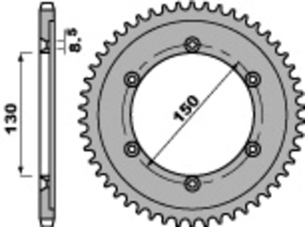 PBR -Standard C45 Stahl hinteren Kettenrad 4374 - 428 4374 51 C45