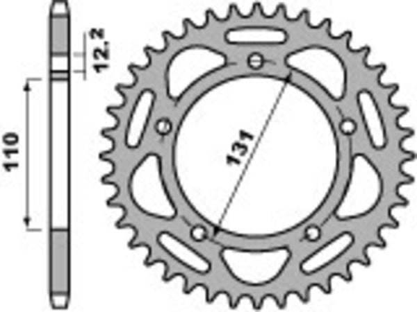 PBR Ultra -Light Aluminum Hard Anodized Rear Sprock 4586 - 520 4586 42 LD
