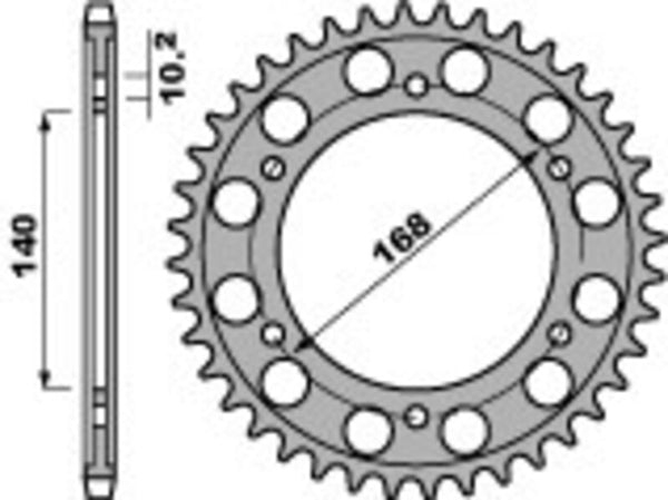 PBR Standard C45 Steel rear Sprock 4613 - 525 4613 47 C45