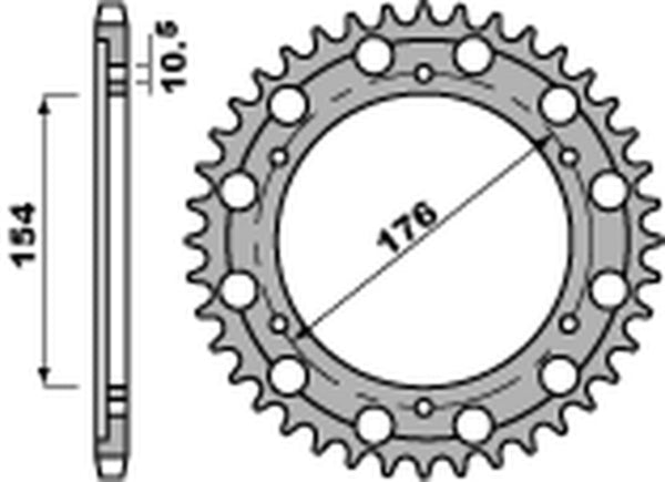 PBR -Standard C45 Stahl hinteren Fahrrad (43 Zähne) 4679 - 525 4679 43 C45