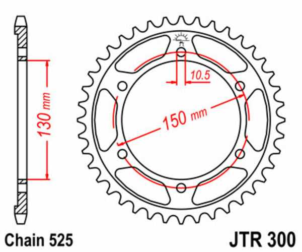 JT -Sprock -Stahlstandard -Heckrad 300 - 525 JTR300.47