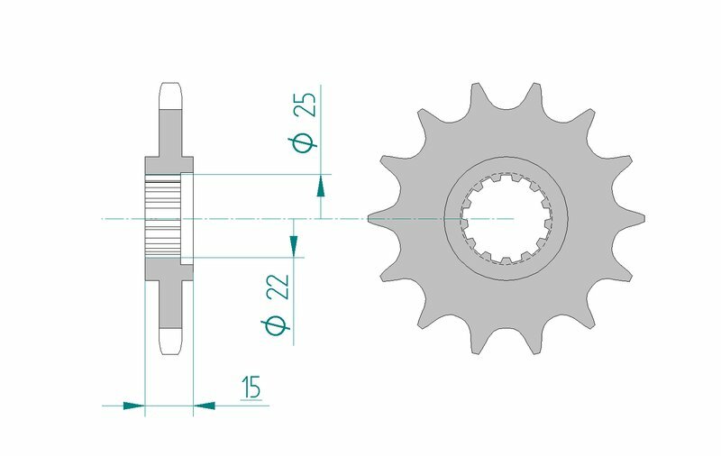 AFAM Stahl Standard Vorderzahnrad 21208 - 428 