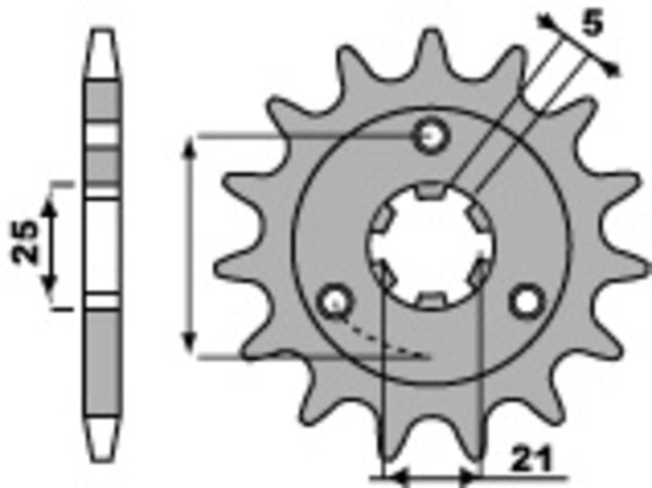 PBR -Stahl Standard vorderen Kettenrad 424 - 530 424 16 18nc
