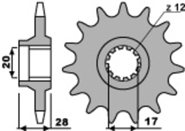 PBR Steel Standard vorderen Kettenrad 556 - 520 556 15 18nc