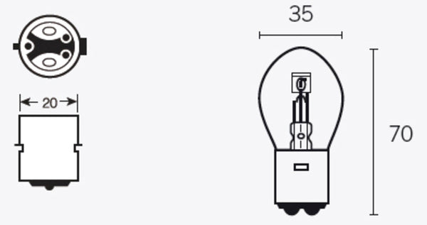 Tecnium B35 Glühbirnen 6V 35/35W - x10 1079297