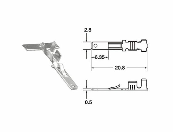 Bihr Hane terminal 110 ml series Ø0.85mm²/1.25mm²-50-Pack-MM110-01B2