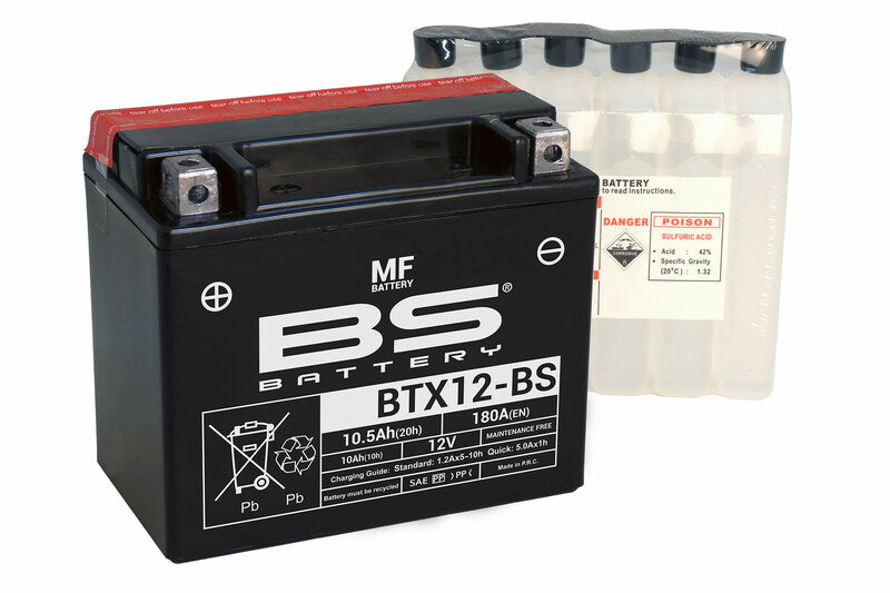 BS -Batterie Batterie Wartungsfrei mit Säurepaket - BTX12 -B