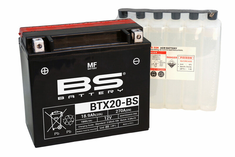 BS -Batterie Batterie Wartungsfrei mit Säurepaket - BTX20 -B