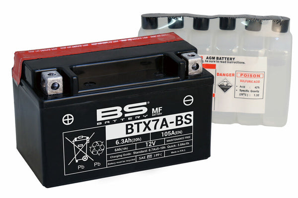BS Batterie wartungsfreies Batterie mit Säurepaket - BTX7A-BS 