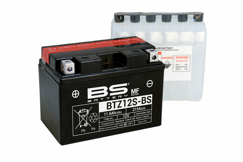 BS Battery Battery Maintenance Free With Acid Pack - BTZ12S -B