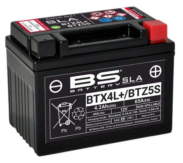 BS Batterie SLA-Batterie wartungsfrei, werkseitig aktiviert - BTX4L+ / BTZ5S 